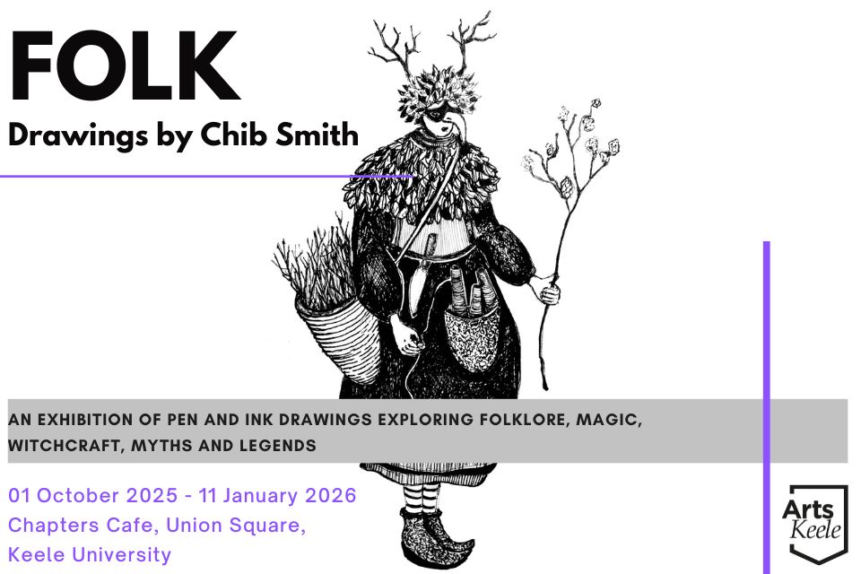 A graphic image consisting of a pen and ink drawing and textual information